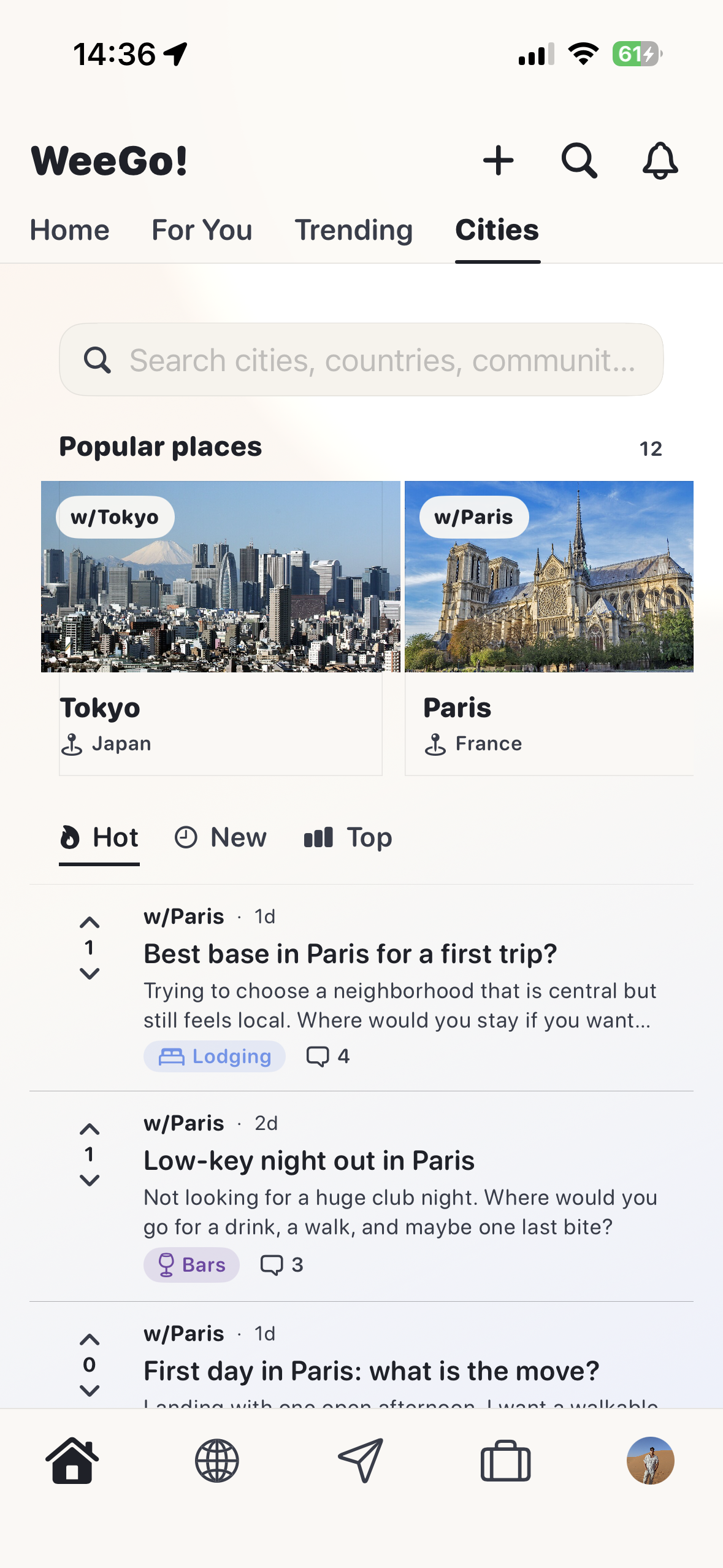 Cities screen